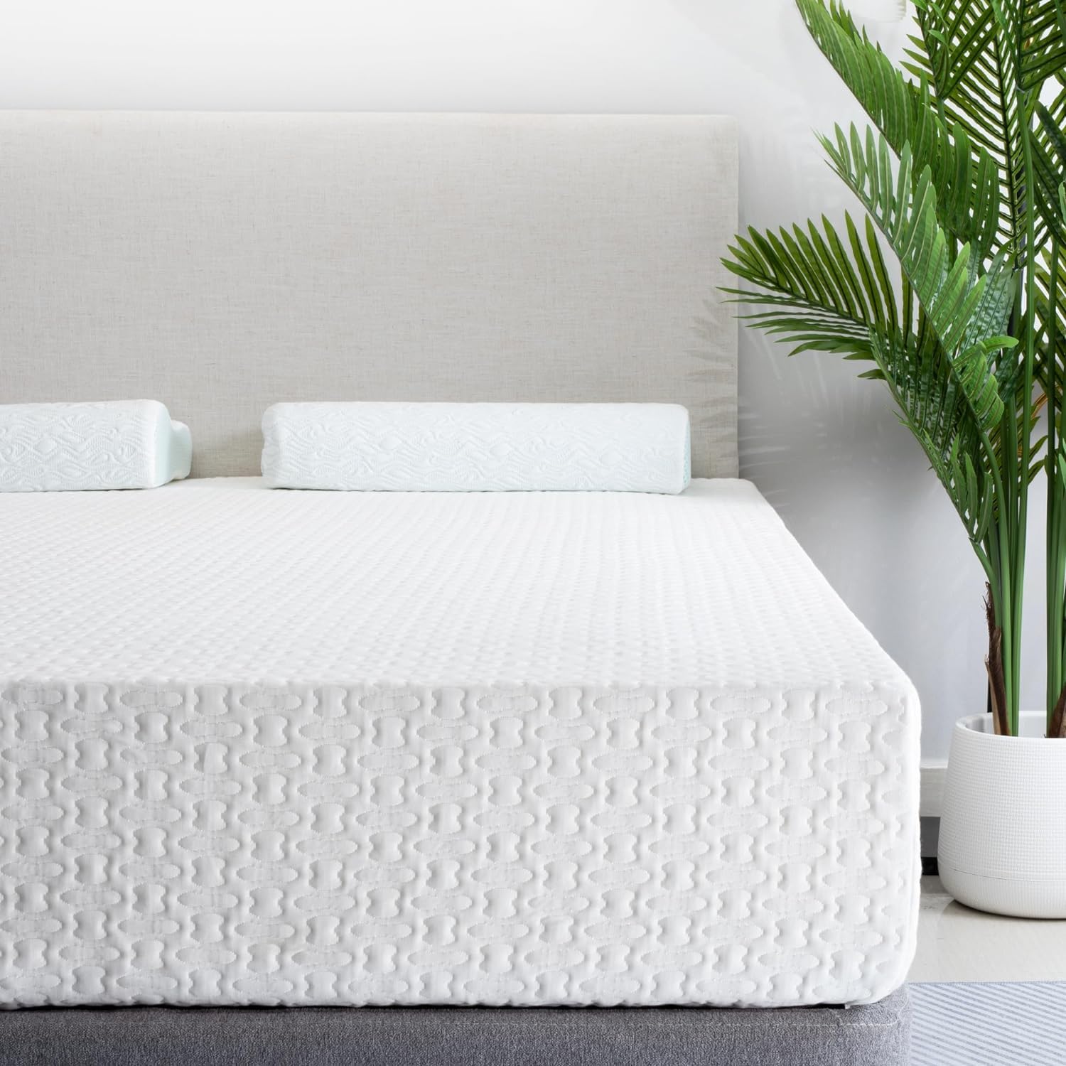Breezerest Full Mattress 8 Inch Memory Foam Colchones Bed In A Box Medium Firm Cooling Gel Green Tea Full Size Mattress With Bre